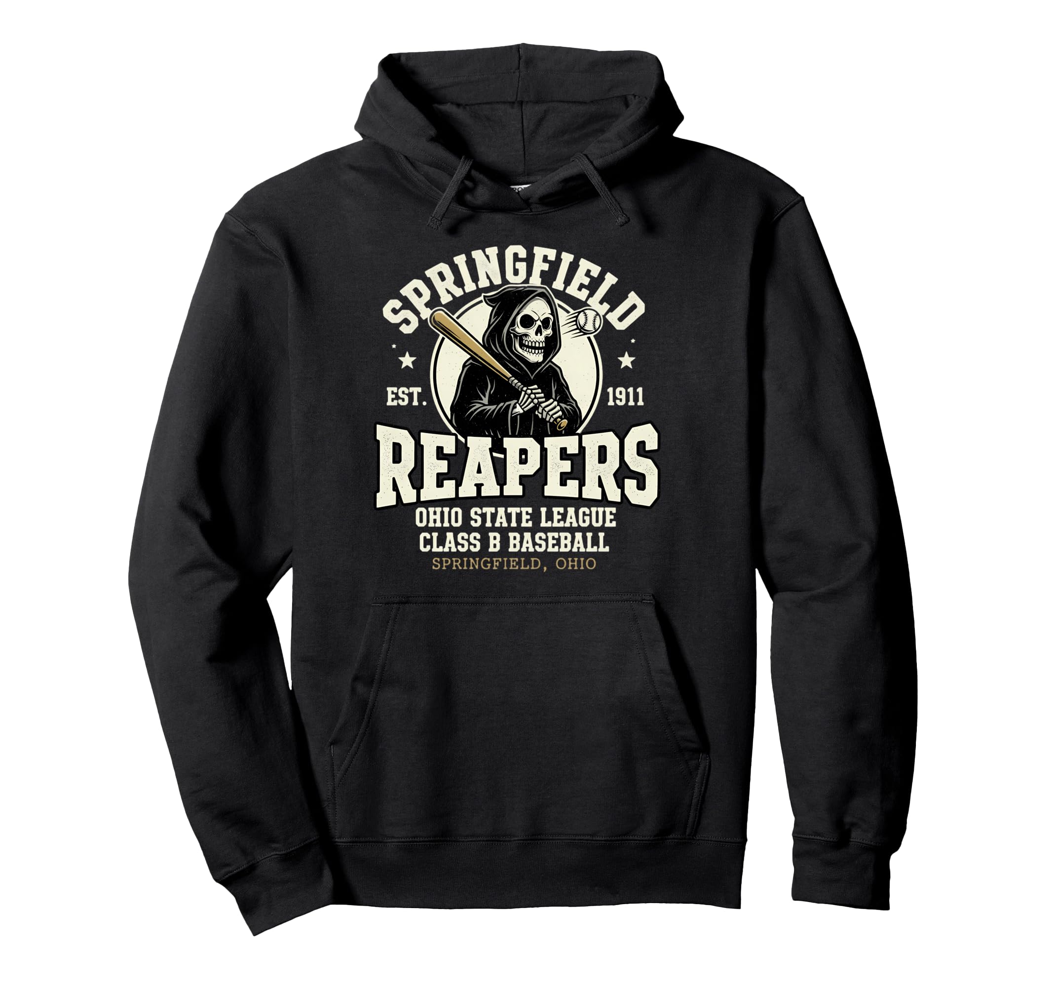 Springfield Reapers Ohio League Baseball Hoodie - Unique Graphic for Adults - T-Shirt, Sweatshirt, Hoodie