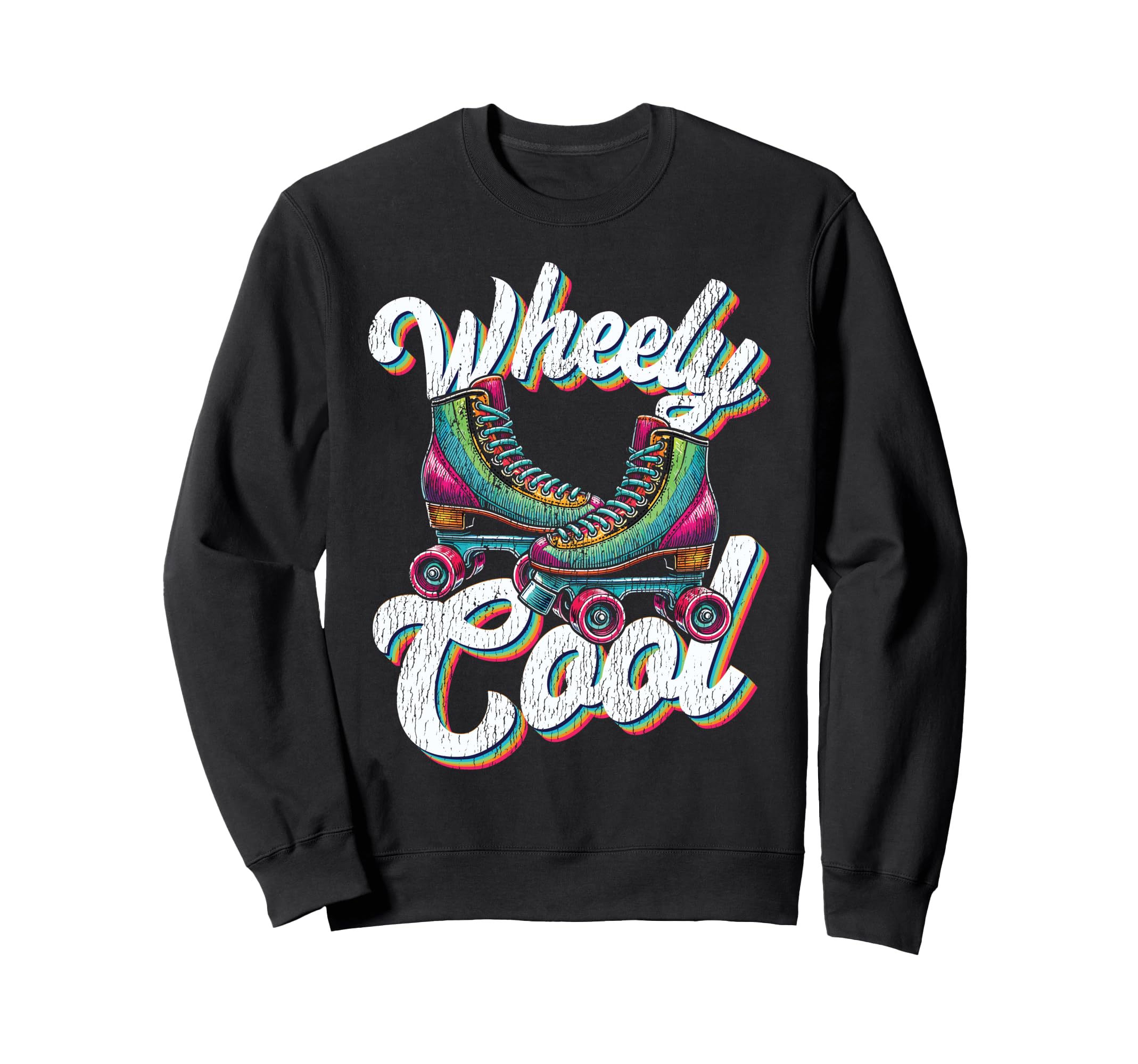 Roller Skating Skate 1970S Wheely Sweatshirt - Trendy Graphic Men Women - T-Shirt, Sweatshirt, Hoodie