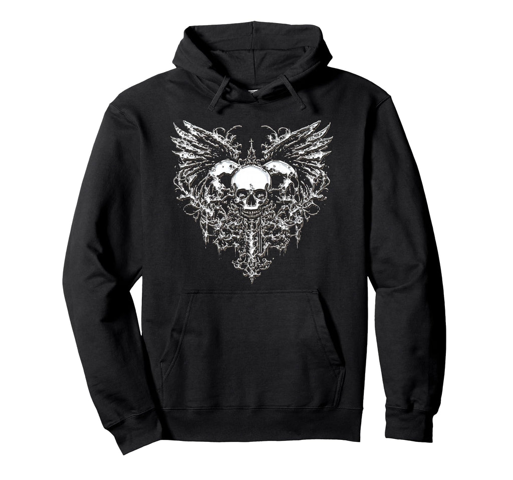 Y2K Skull Cross Goth Alt Grunge Hoodie - Novelty Apparel for Adults - T-Shirt, Sweatshirt, Hoodie