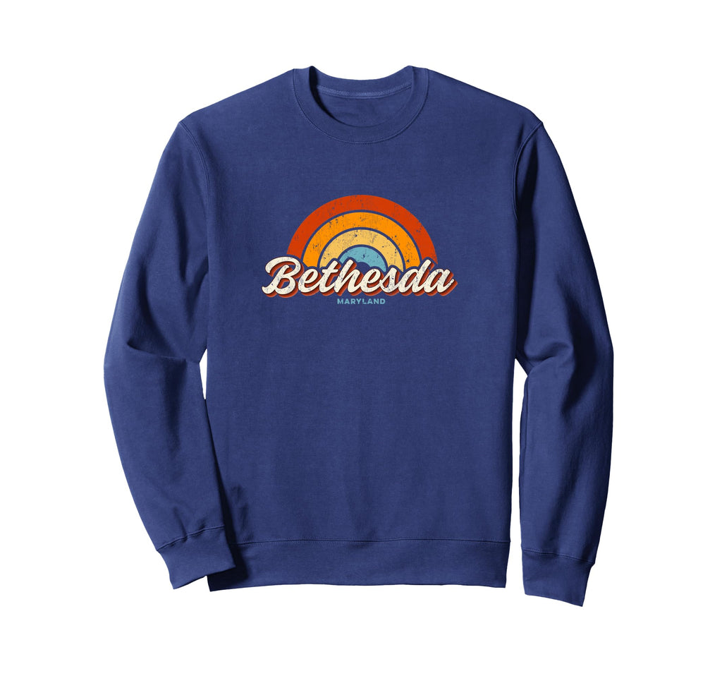 Bethesda Maryland Md Rainbow 70S Sweatshirt - Novelty Apparel Men Women - T-Shirt, Sweatshirt, Hoodie