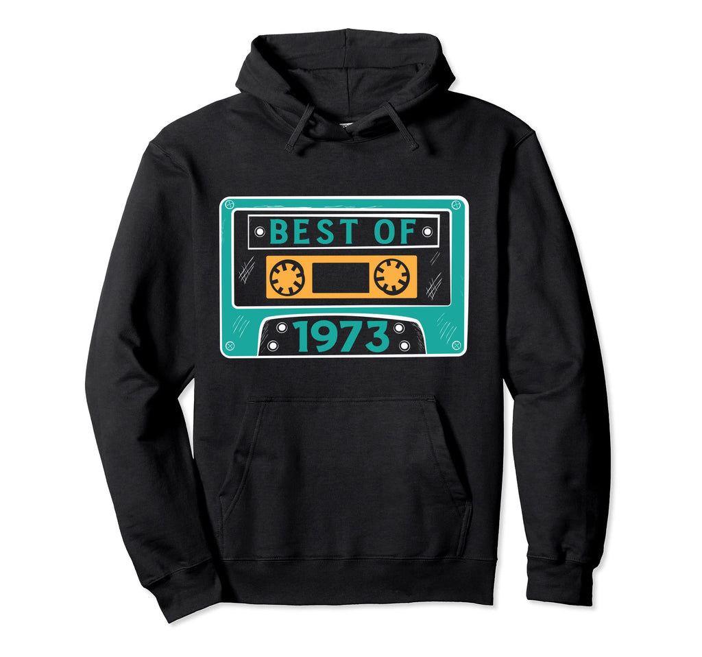 Best 1973 Cassette Tape 50 Years Old Hoodie - Unique Graphic Unisex - T-Shirt, Sweatshirt, Hoodie