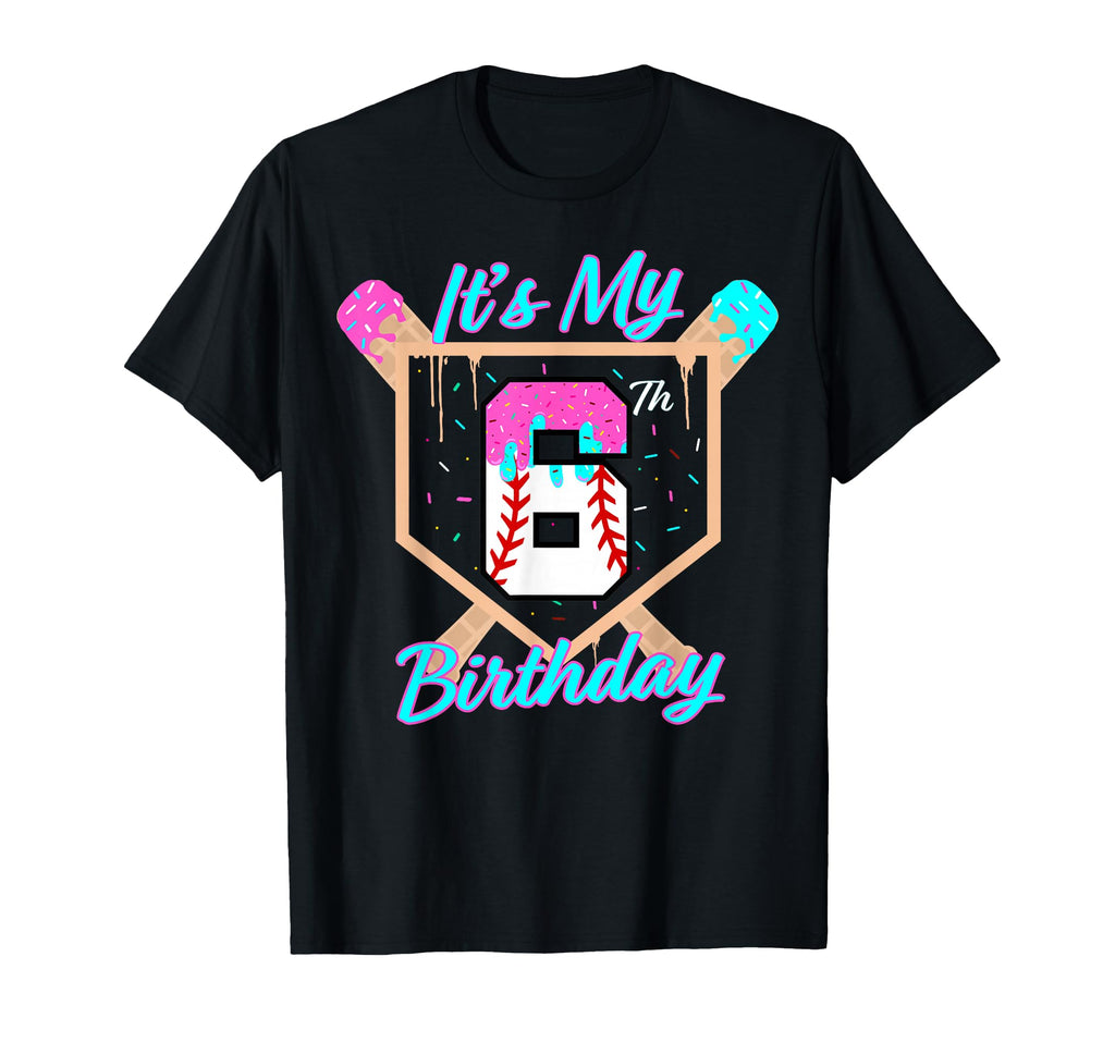 Baseball 6 Year Old Ice Cream Drip 6Th T-Shirt - Unique Graphic Men Women - T-Shirt, Sweatshirt, Hoodie