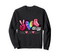 Peace Love Skate Roller Skating Sweatshirt - Unique Graphic for Adults - T-Shirt, Sweatshirt, Hoodie
