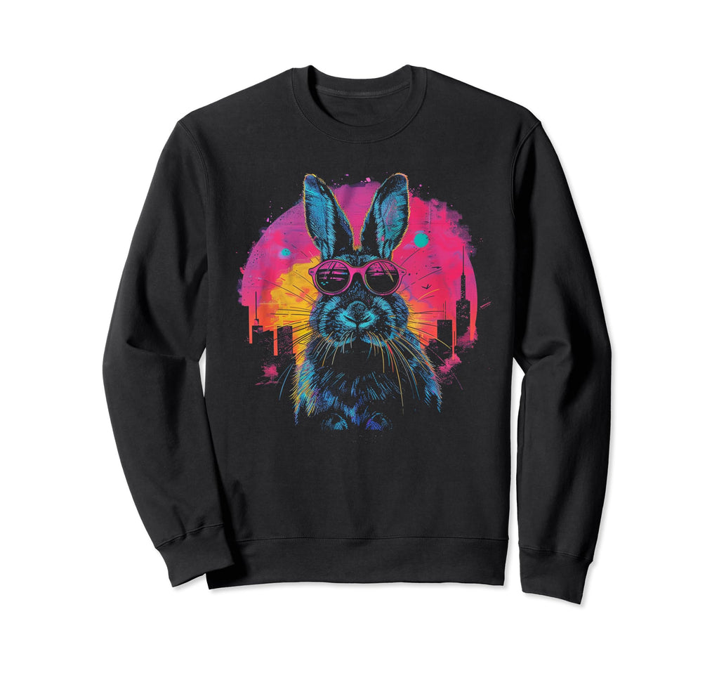 Rabbit Bunny Vaporwave Aesthetic Sweatshirt - Fun Novelty Design Men Women - T-Shirt, Sweatshirt, Hoodie
