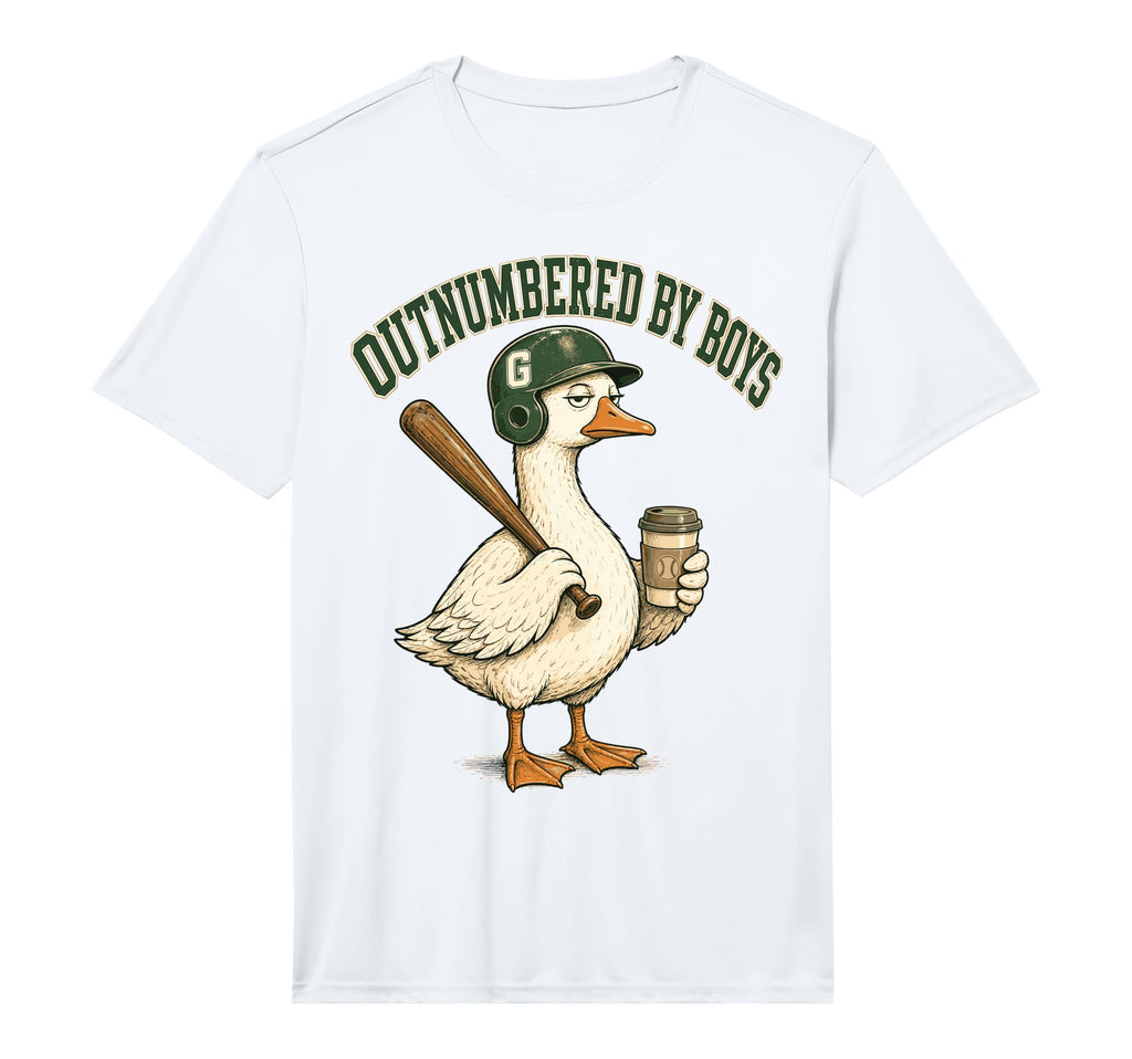 Outnumbered Mom Goose Baseball Mama T-Shirt - Casual Everyday Wear Unisex - T-Shirt, Sweatshirt, Hoodie