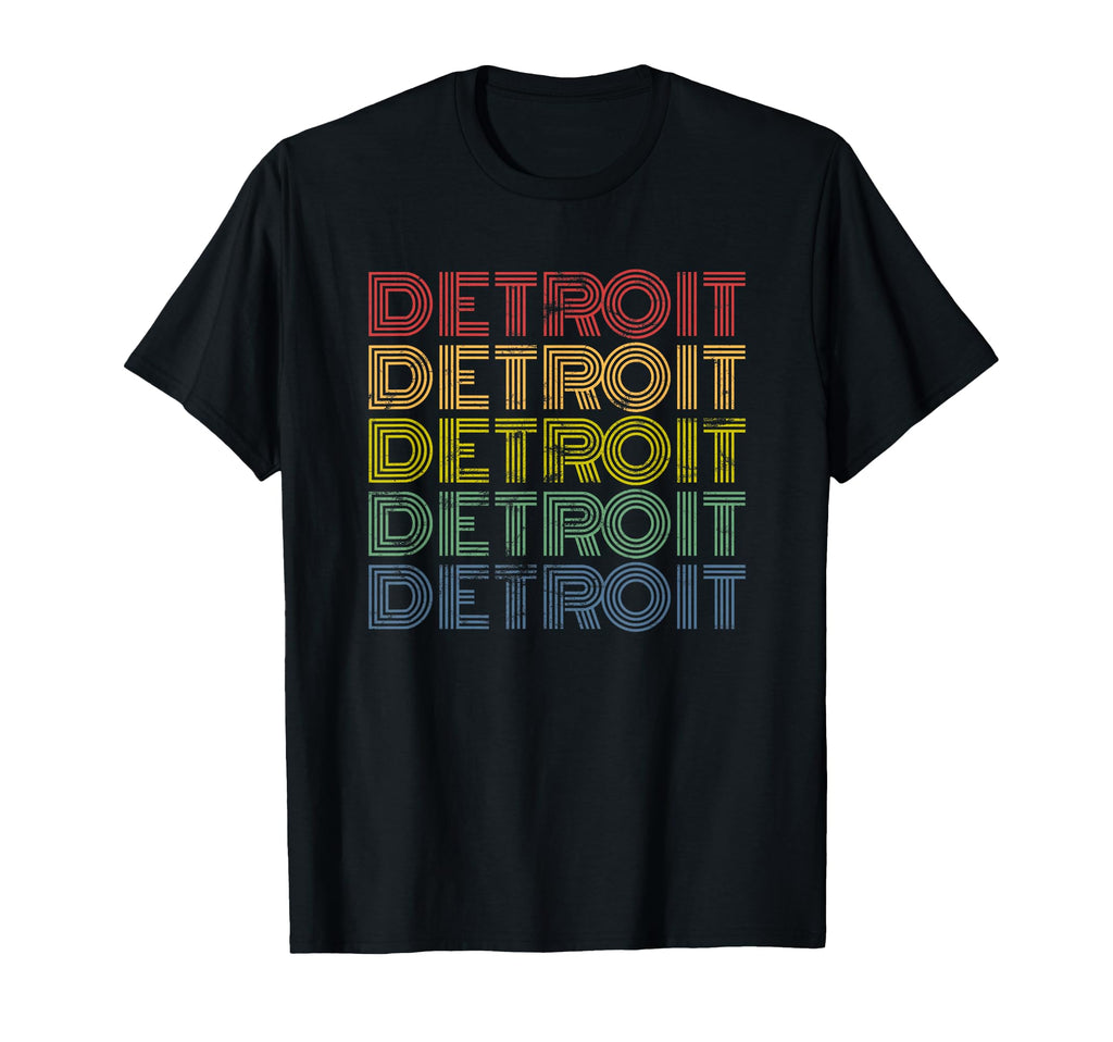Detroit 70S Distressed T-Shirt - Custom Art Print Unisex - T-Shirt, Sweatshirt, Hoodie