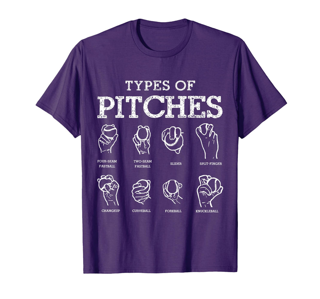 Types Pitches Softball Baseball Team T-Shirt - Fun Novelty Design Unisex - T-Shirt, Sweatshirt, Hoodie