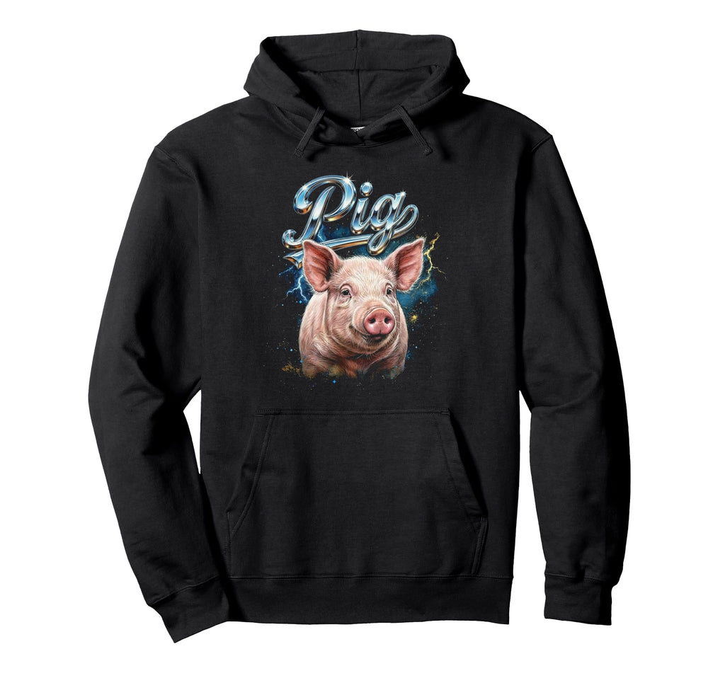 Pig 90S Funny Pig 80S Farm Animals Lover Hoodie - Unique Graphic Men Women - T-Shirt, Sweatshirt, Hoodie