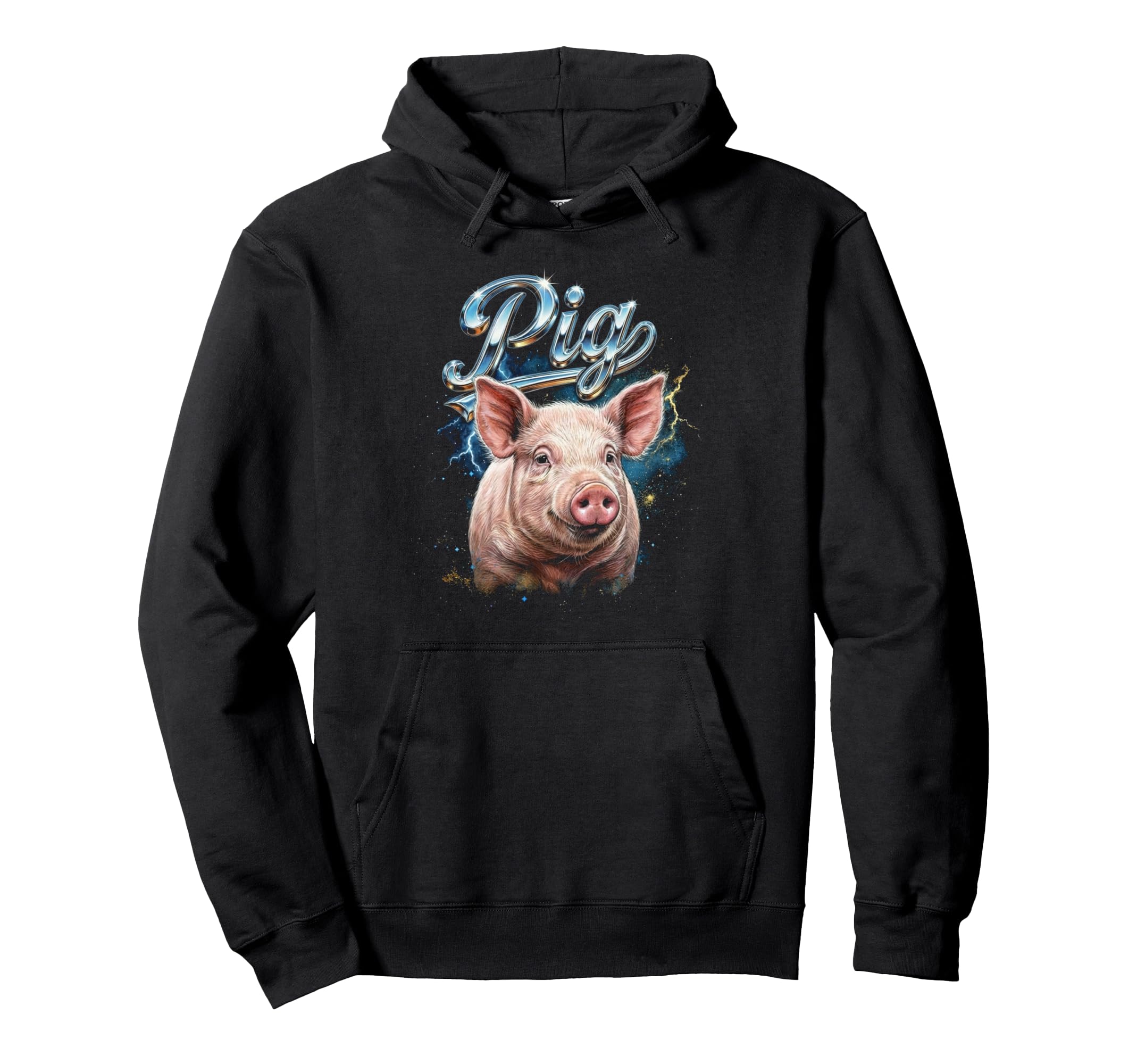 Pig 90S Funny Pig 80S Farm Animals Lover Hoodie - Unique Graphic Men Women - T-Shirt, Sweatshirt, Hoodie