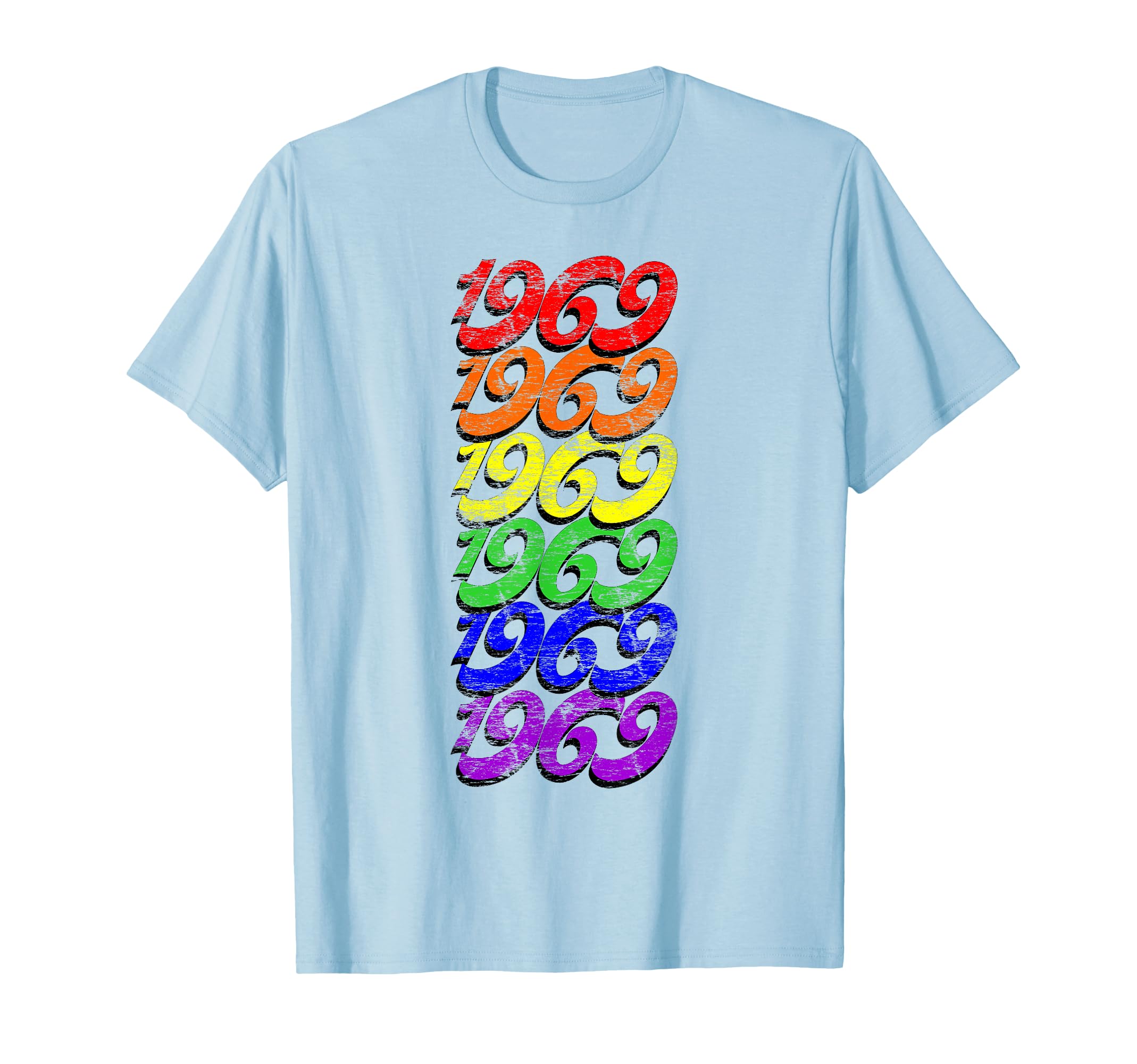 1969 Birthday Lgbt Pride Distressed T-Shirt - Fun Novelty Design Unisex - T-Shirt, Sweatshirt, Hoodie