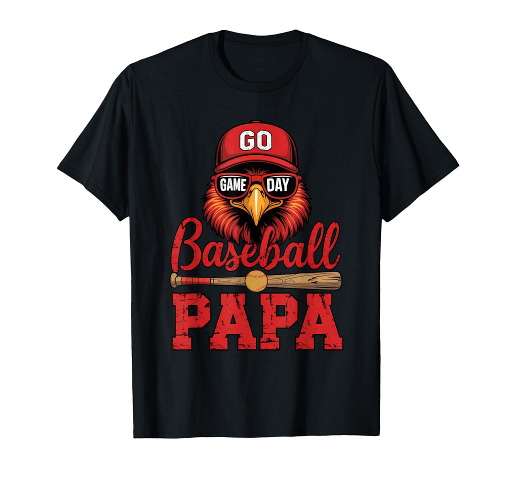 Baseball Papa Cardinal Game Day Gifts T-Shirt - Unique Graphic for Adults - T-Shirt, Sweatshirt, Hoodie