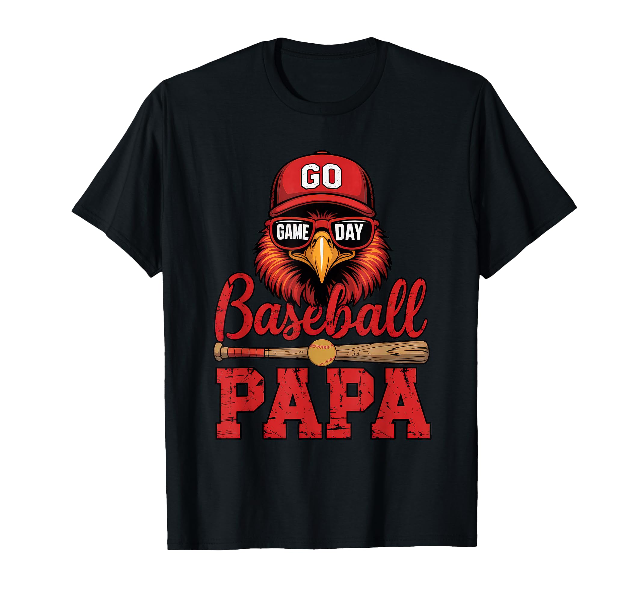 Baseball Papa Cardinal Game Day Gifts T-Shirt - Unique Graphic for Adults - T-Shirt, Sweatshirt, Hoodie