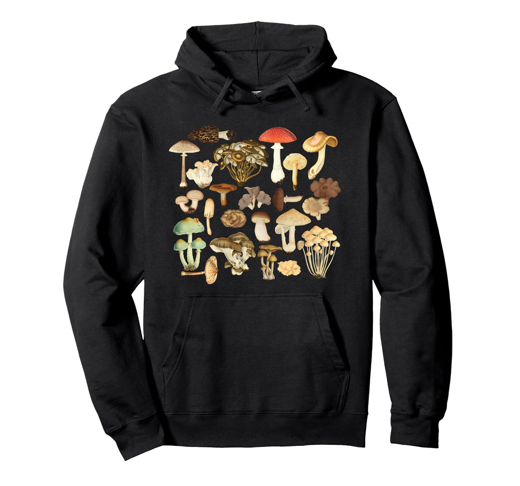 Mushroom Botanical Fungi Plants Morel Hoodie - Unique Graphic for Adults - T-Shirt, Sweatshirt, Hoodie