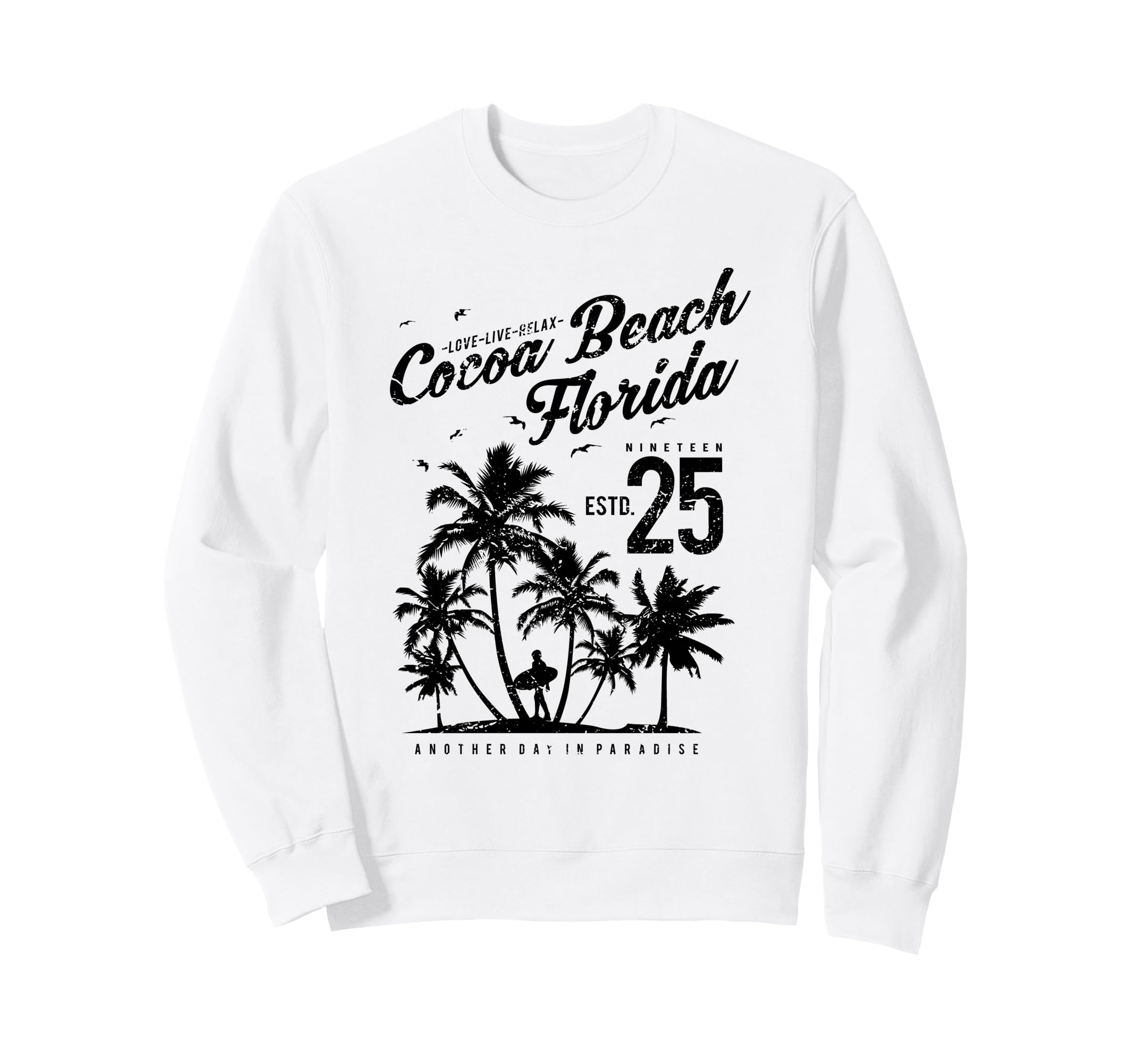 Cocoa Beach Florida Distressed Sweatshirt - Unique Graphic Men Women - T-Shirt, Sweatshirt, Hoodie