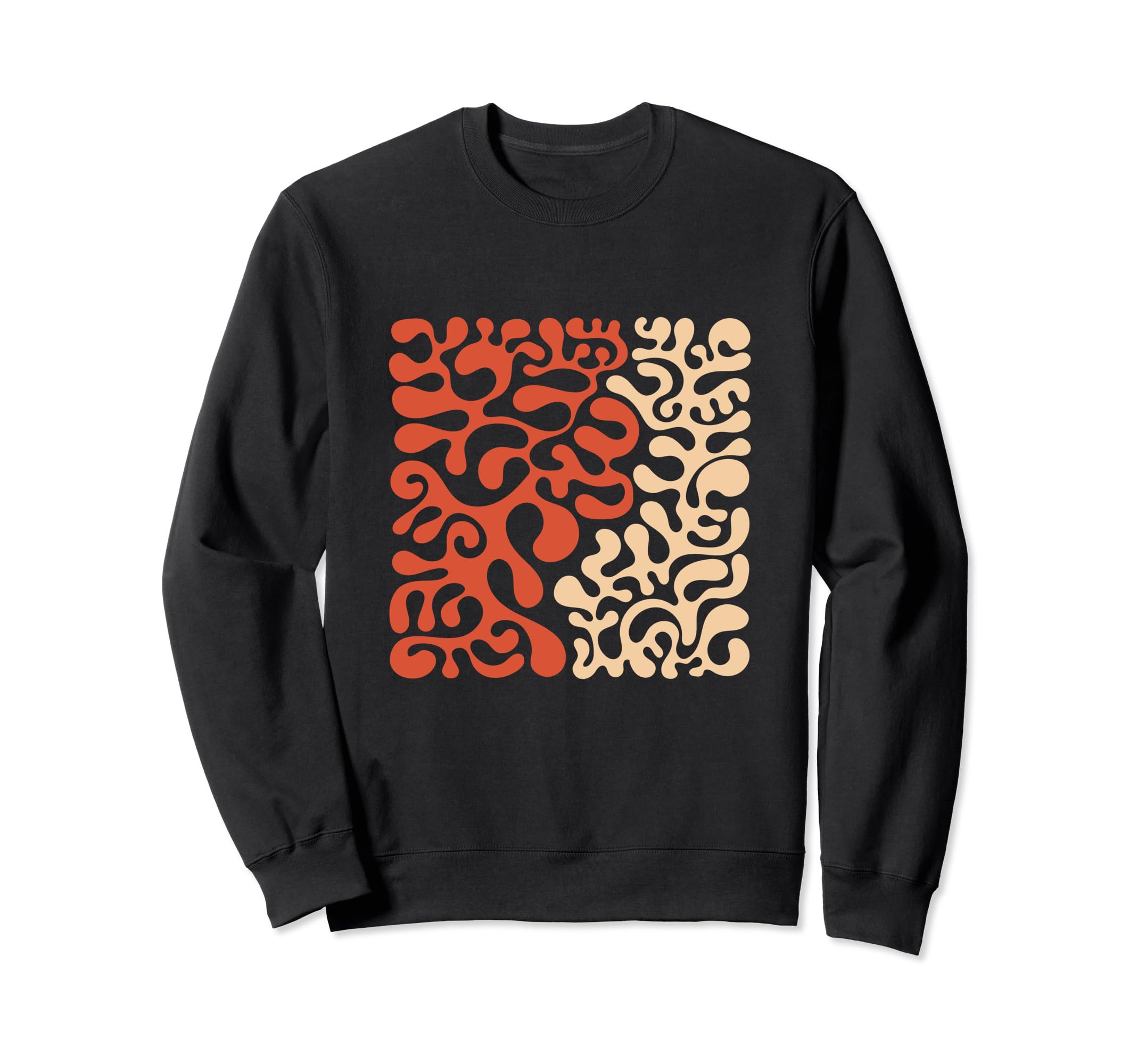 Neutral Tan Orange Abstract Wavy Sweatshirt - Fun Novelty Design Unisex - T-Shirt, Sweatshirt, Hoodie