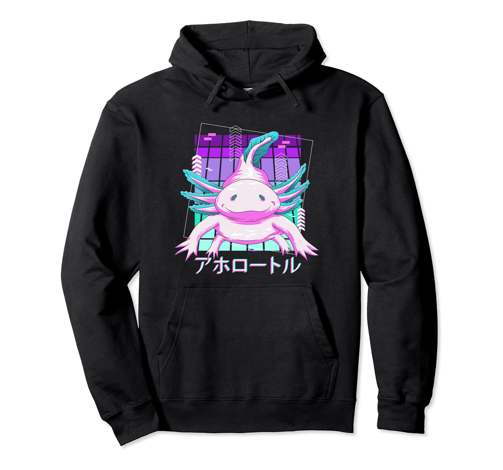 Axolotl Vaporwave Aesthetic 90S Hoodie - Aesthetic Graphic for Adults - T-Shirt, Sweatshirt, Hoodie