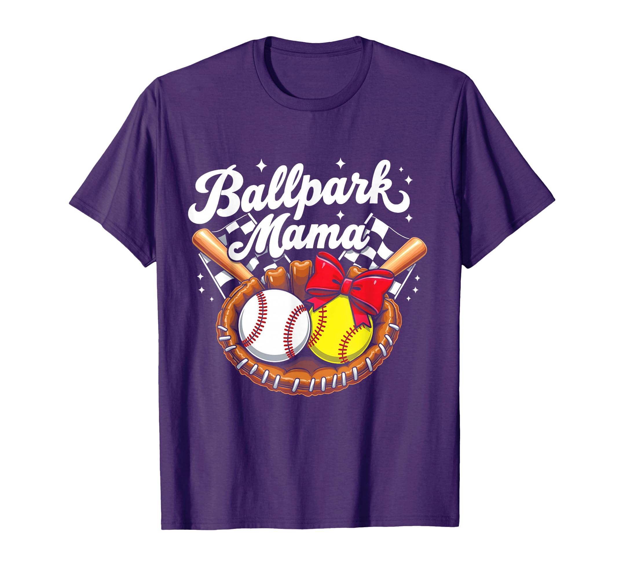 Ballpark Mom Mama Baseball Softball T-Shirt - Casual Everyday Wear Unisex - T-Shirt, Sweatshirt, Hoodie