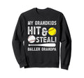 Baller Grandpa Funny Softball Sweatshirt - Custom Art Print Men Women - T-Shirt, Sweatshirt, Hoodie