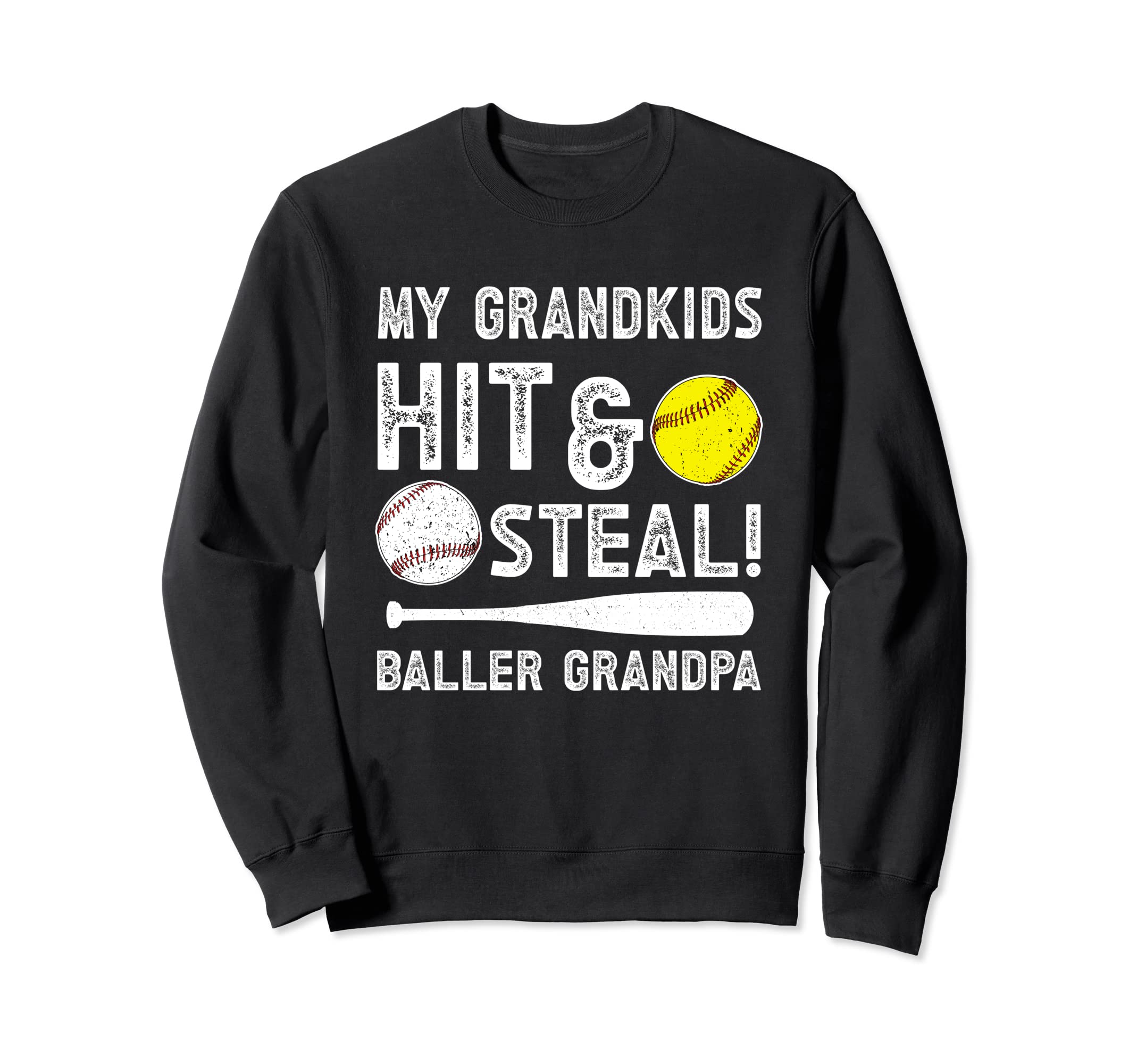 Baller Grandpa Funny Softball Sweatshirt - Custom Art Print Men Women - T-Shirt, Sweatshirt, Hoodie