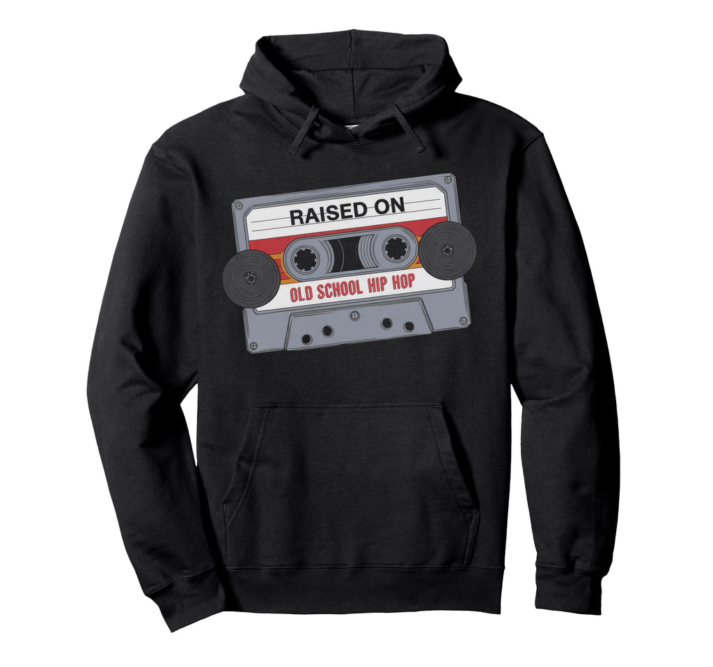 Raised Old School Hip Hop Cassette Hoodie - Unique Graphic Men Women - T-Shirt, Sweatshirt, Hoodie