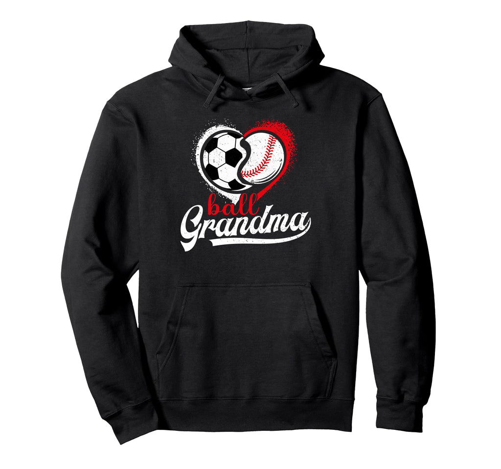 Ball Grandma Heart Soccer Baseball Hoodie - Aesthetic Graphic Men Women - T-Shirt, Sweatshirt, Hoodie