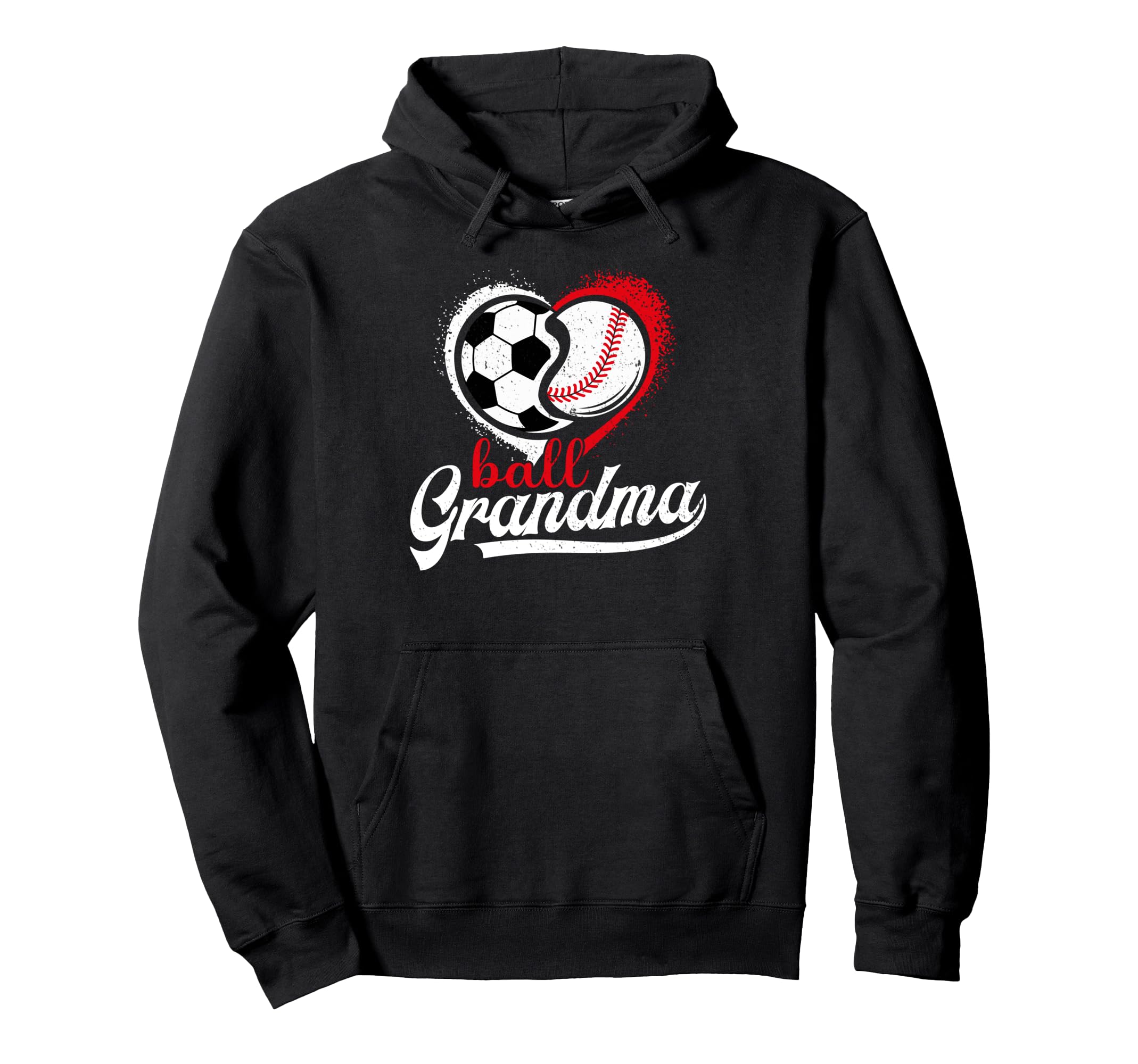 Ball Grandma Heart Soccer Baseball Hoodie - Aesthetic Graphic Men Women - T-Shirt, Sweatshirt, Hoodie