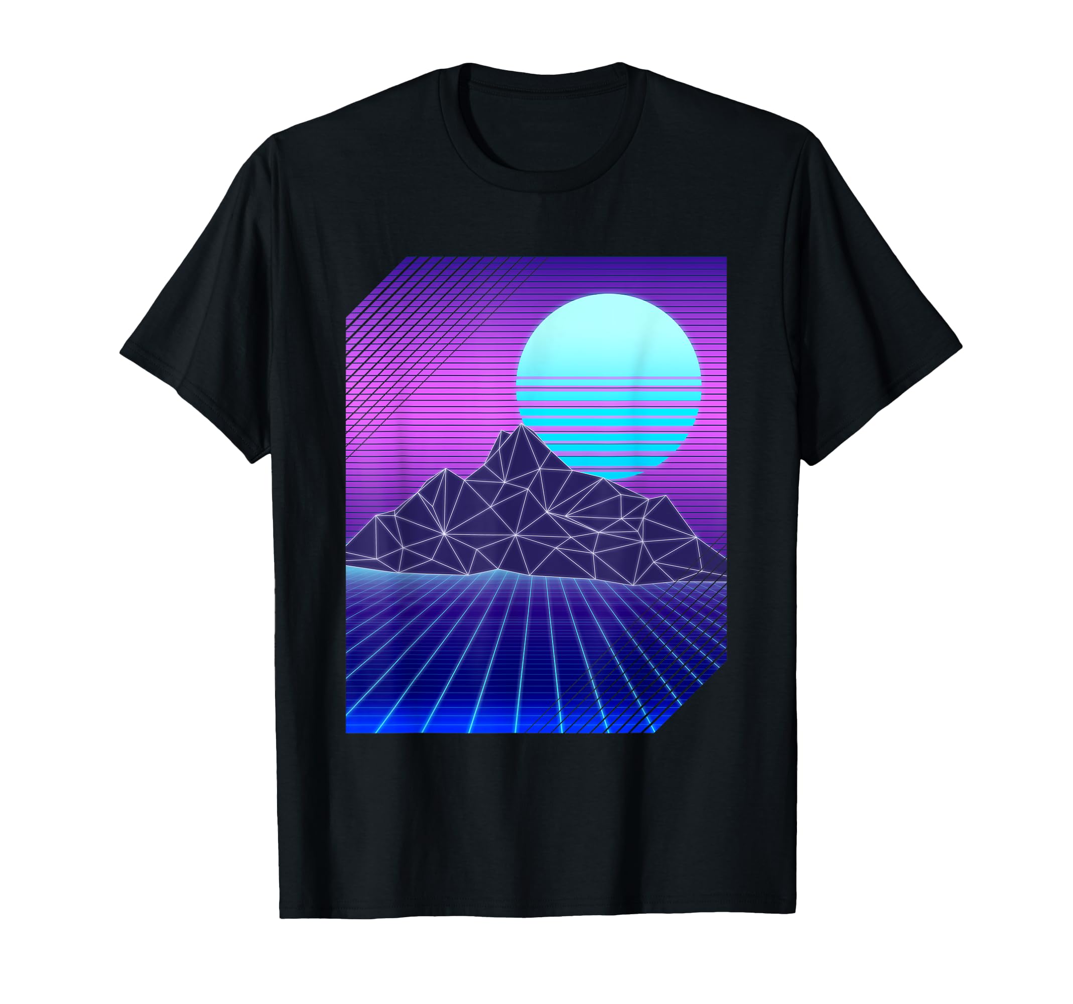 Vaporwave Aesthetic Moon Mountains T-Shirt - Trendy Graphic Men Women - T-Shirt, Sweatshirt, Hoodie