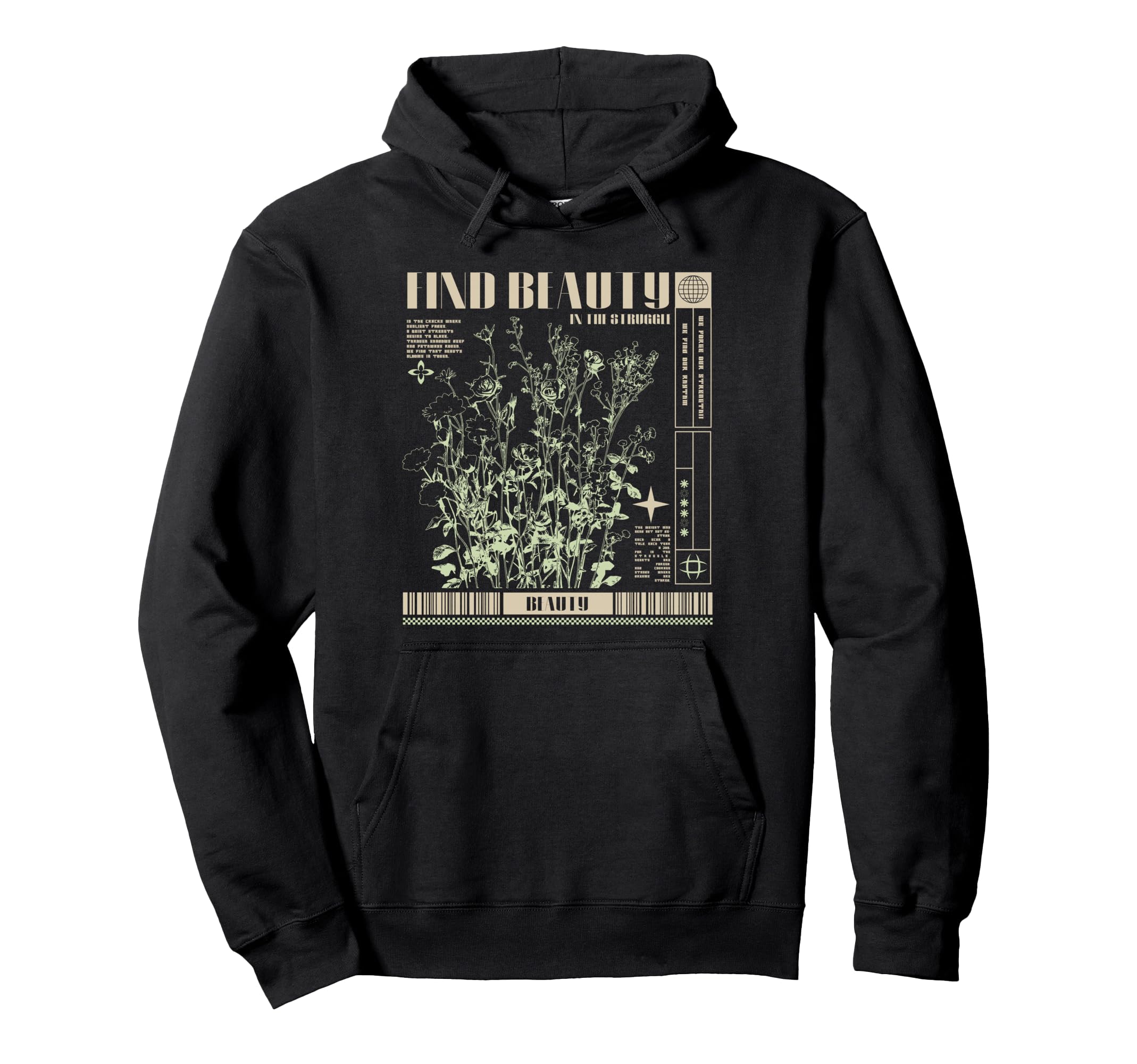 Y2K Beauty Flowers Bold Urban Graffiti Hoodie - Unique Graphic for Adults - T-Shirt, Sweatshirt, Hoodie