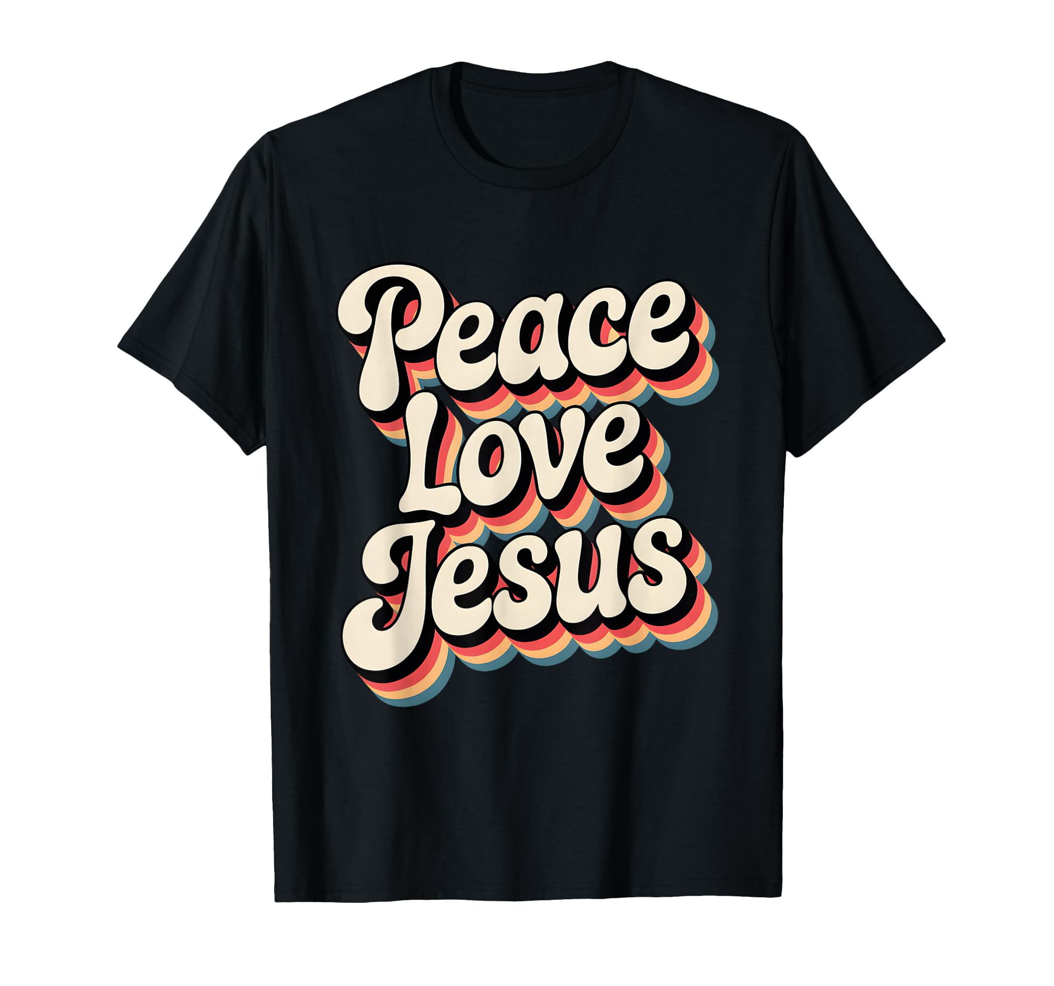 Peace Love Jesus Rainbow 60S Boho T-Shirt - Streetwear Style for Adults - T-Shirt, Sweatshirt, Hoodie