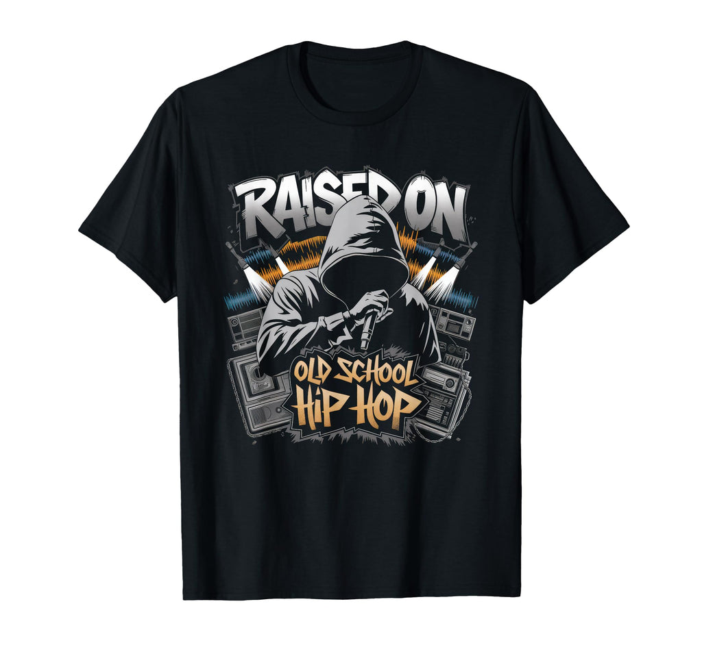Raised Old School Hip Hop Cassette T-Shirt - Fun Novelty Design Unisex - T-Shirt, Sweatshirt, Hoodie