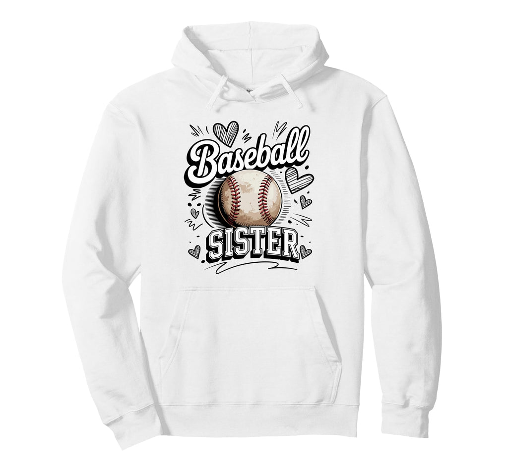 Game Day Baseball Sister Heart Team Pride Hoodie - Minimalist Print Unisex - T-Shirt, Sweatshirt, Hoodie