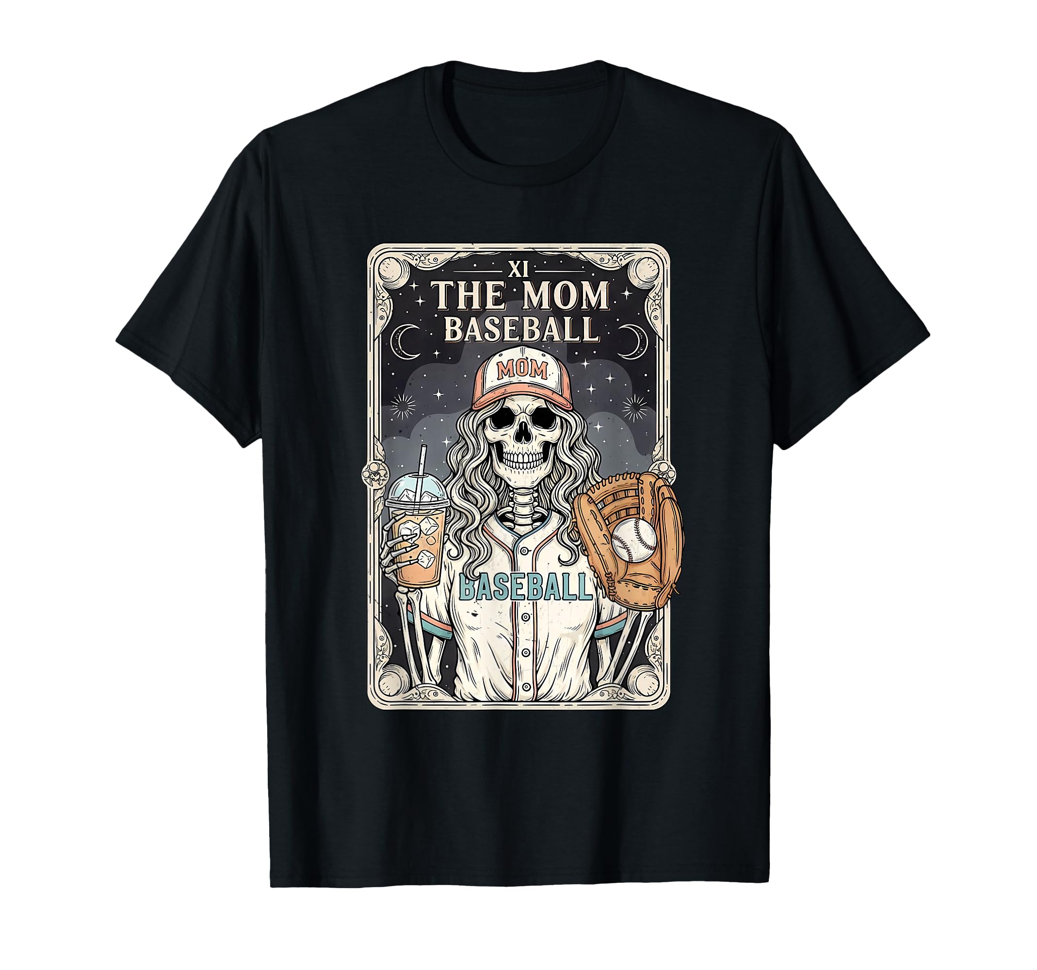 Baseball Mom Skeleton Tarot Card Funny T-Shirt - Unique Graphic for Adults - T-Shirt, Sweatshirt, Hoodie