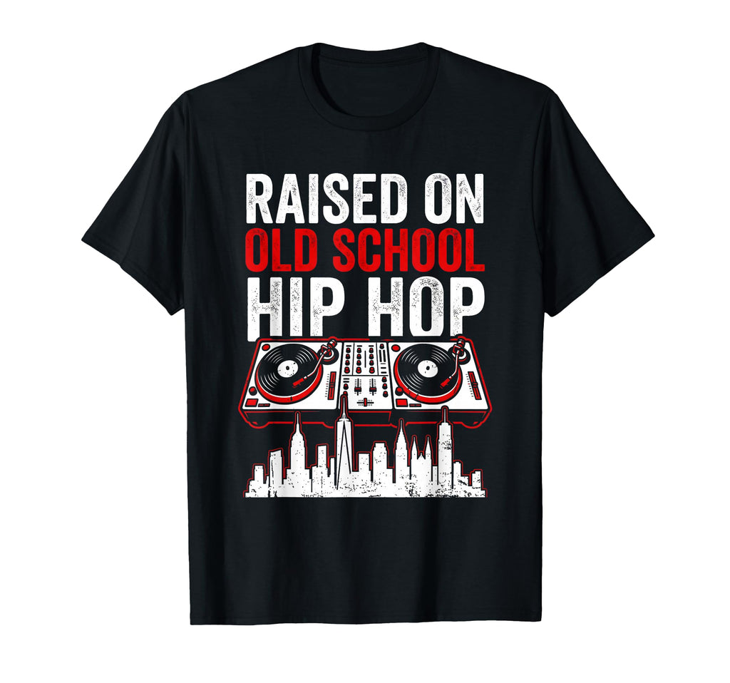 Rapper Tees Raised Old School Hip T-Shirt - Aesthetic Graphic for Adults - T-Shirt, Sweatshirt, Hoodie