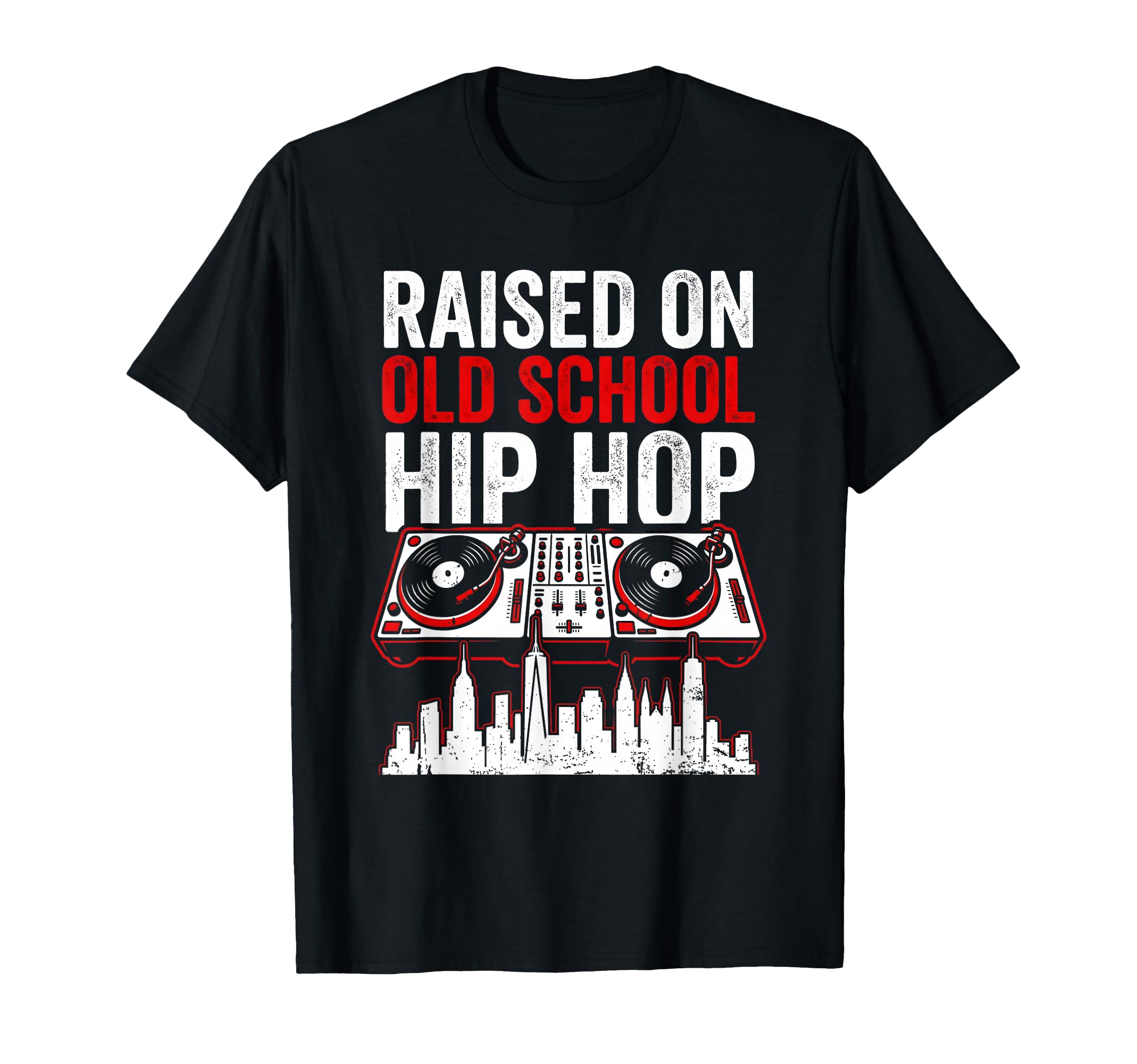 Rapper Tees Raised Old School Hip T-Shirt - Aesthetic Graphic for Adults - T-Shirt, Sweatshirt, Hoodie