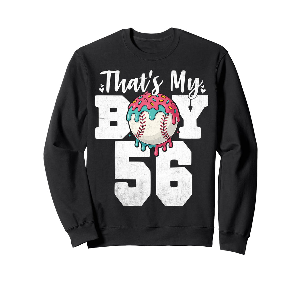 Thats My Baseball 56 Number Mom Dad Sweatshirt - Graphic Print for Adults - T-Shirt, Sweatshirt, Hoodie