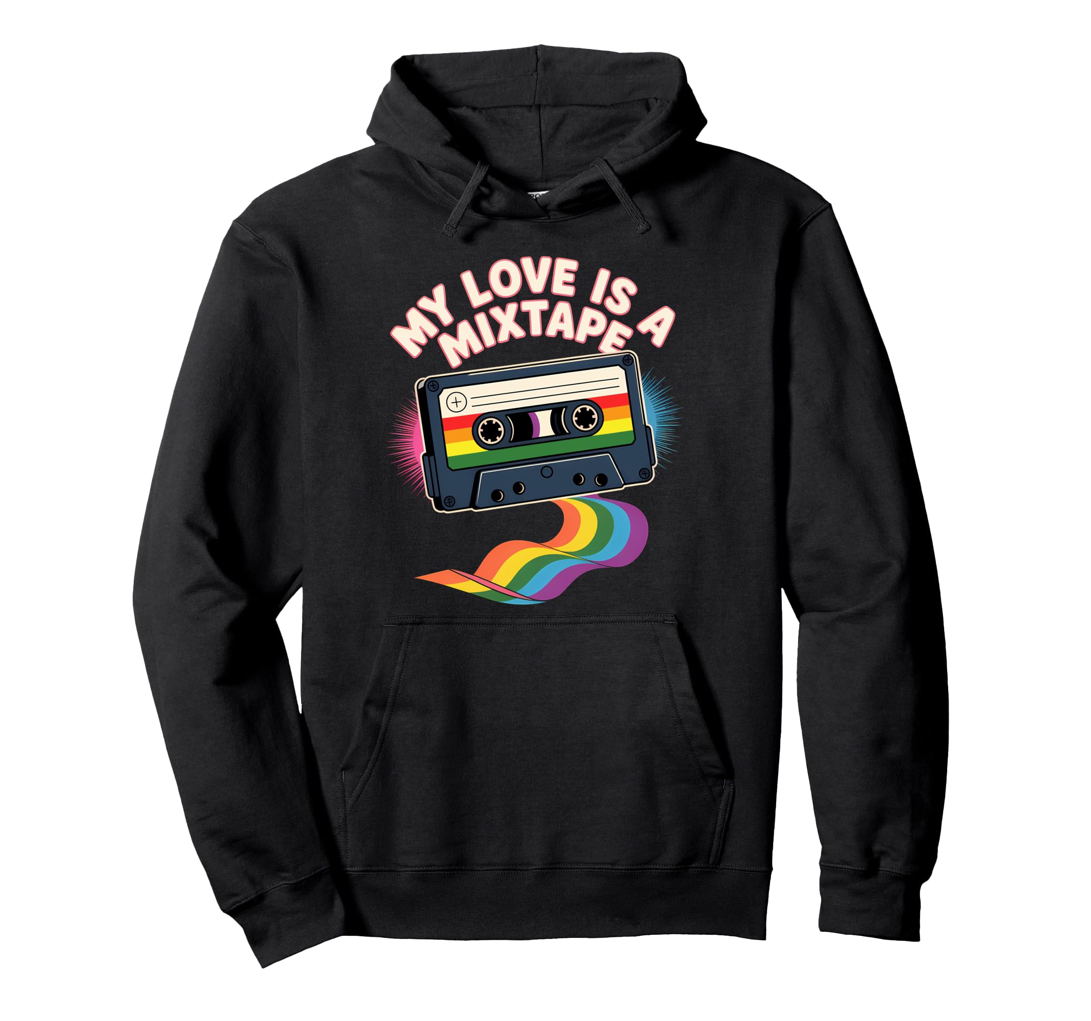 Lgbt Cassette Mixtape Lgbtqia Hoodie - Casual Everyday Wear Men Women - T-Shirt, Sweatshirt, Hoodie