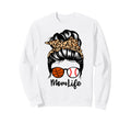 Mom Life Messy Bun Hair Funny Sweatshirt - Casual Everyday Wear Men Women - T-Shirt, Sweatshirt, Hoodie