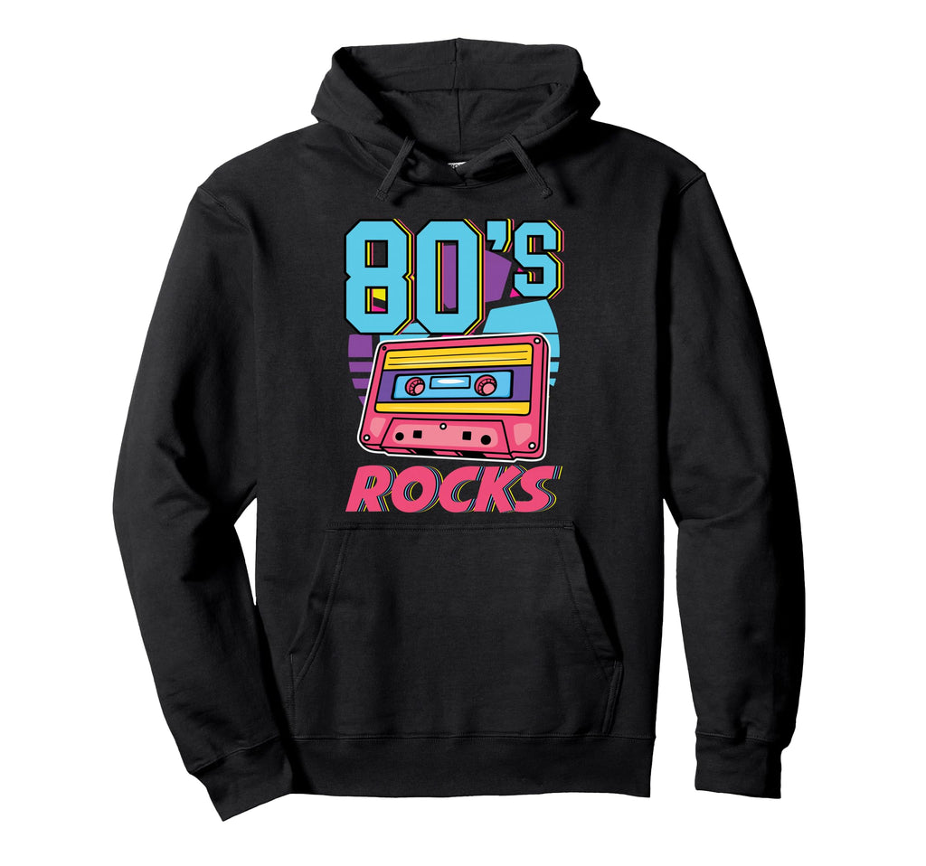 80S Rocks Cassette Tape Vibes Hoodie - Fun Novelty Design for Adults - T-Shirt, Sweatshirt, Hoodie