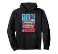 80S Rocks Cassette Tape Vibes Hoodie - Fun Novelty Design for Adults - T-Shirt, Sweatshirt, Hoodie