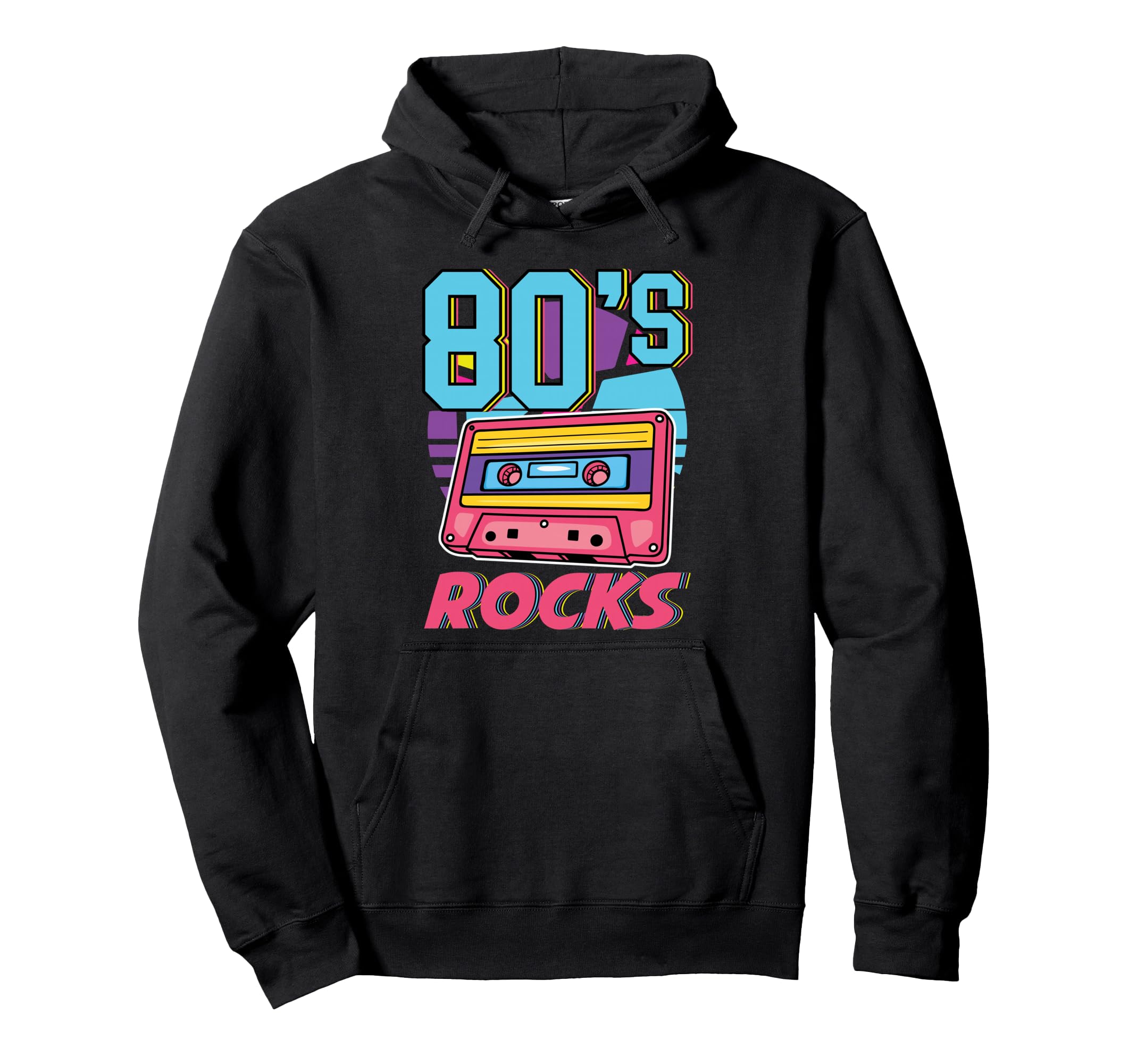 80S Rocks Cassette Tape Vibes Hoodie - Fun Novelty Design for Adults - T-Shirt, Sweatshirt, Hoodie