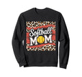Softball Mom Leopard Funny Baseball Mom Sweatshirt - Graphic Print Unisex - T-Shirt, Sweatshirt, Hoodie