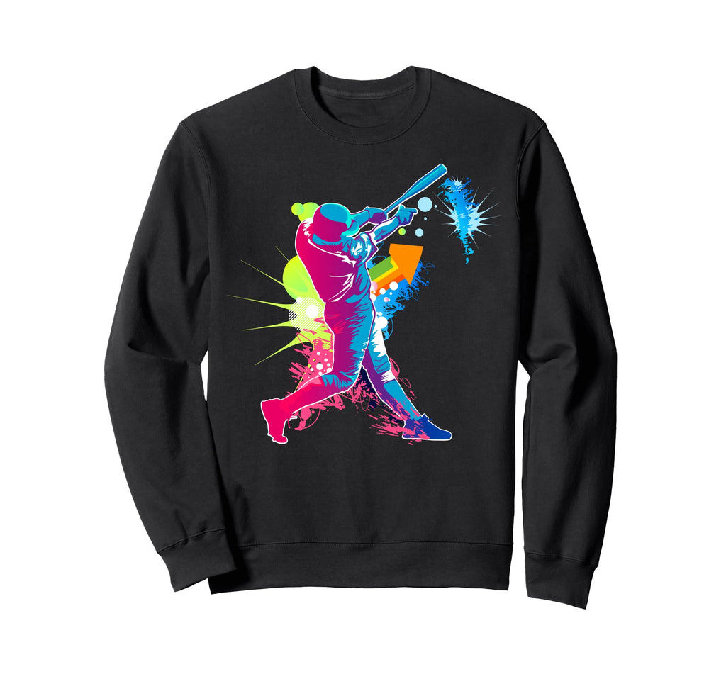 Paint Splash Baseball Player Coach Sweatshirt - Minimalist Print Men Women - T-Shirt, Sweatshirt, Hoodie
