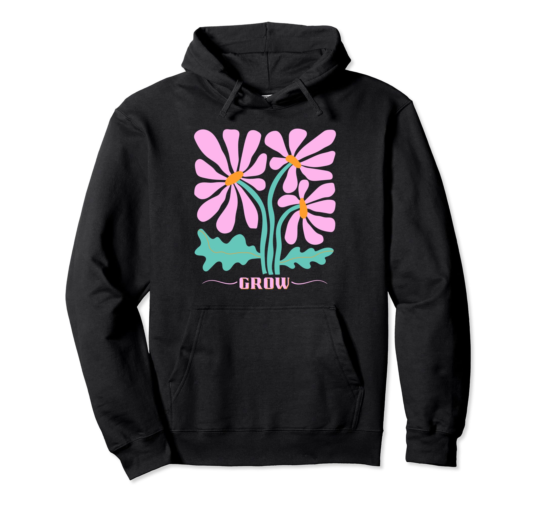 Abstract Flowers Grow Positive Boho Hoodie - Streetwear Style Unisex - T-Shirt, Sweatshirt, Hoodie