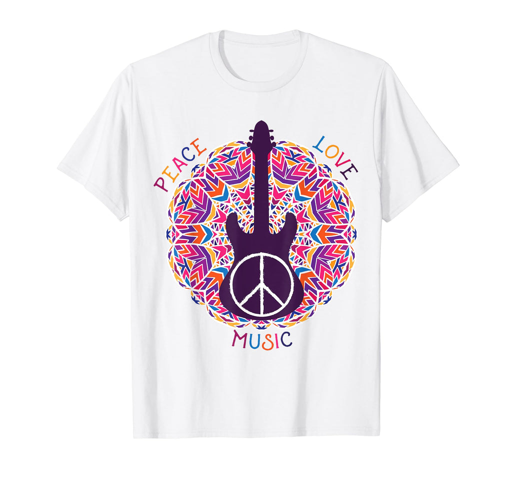 Boho Hippie Peace Love Music T-Shirt - Fun Novelty Design Unisex - T-Shirt, Sweatshirt, Hoodie