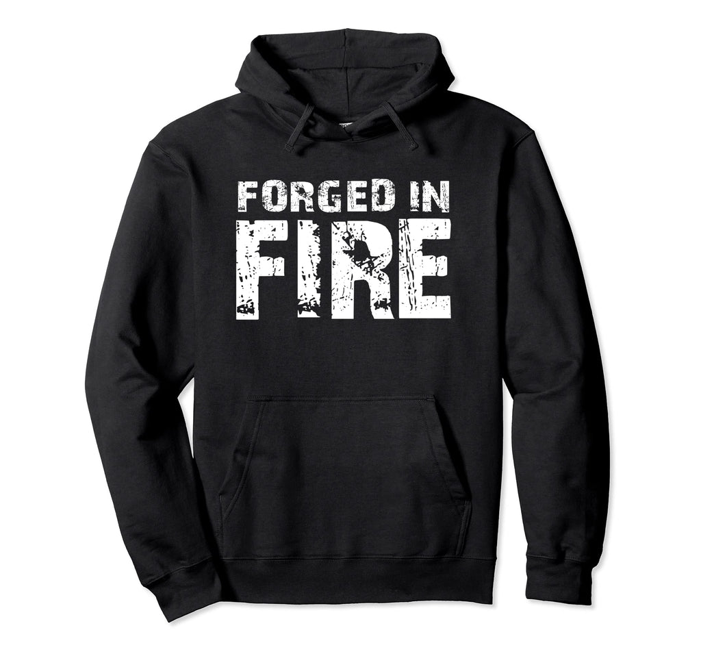 Blacksmith Forged Fire Distressed Hoodie - Fun Novelty Design Men Women - T-Shirt, Sweatshirt, Hoodie