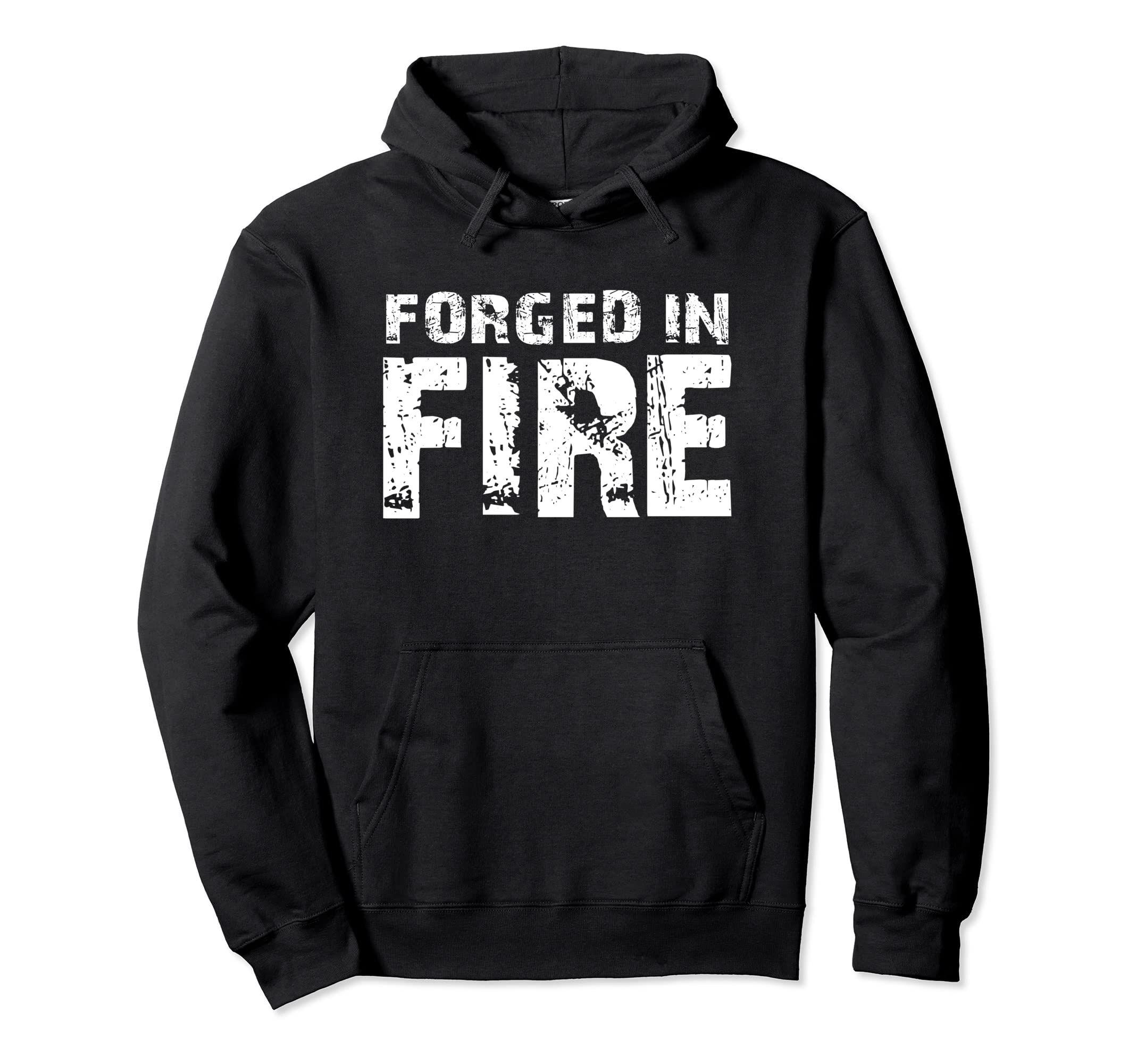 Blacksmith Forged Fire Distressed Hoodie - Fun Novelty Design Men Women - T-Shirt, Sweatshirt, Hoodie