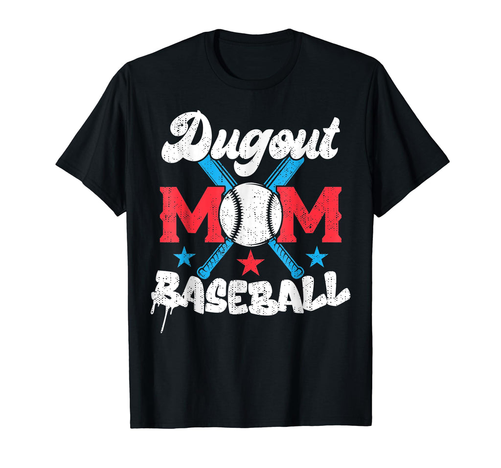 Baseball Dugout Mom Mother Baseball T-Shirt - Aesthetic Graphic for Adults - T-Shirt, Sweatshirt, Hoodie