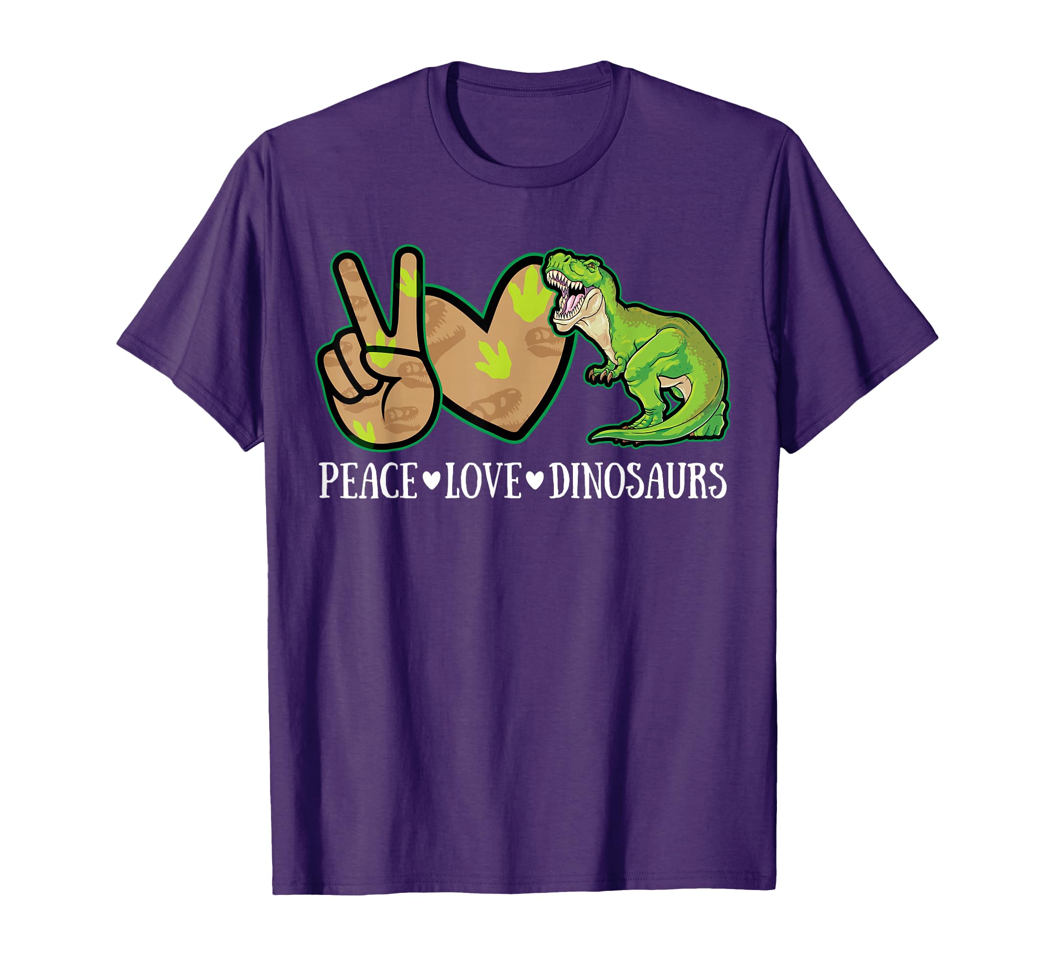 Peace Love Dinosaurs T Rex T-Shirt - Casual Everyday Wear Men Women - T-Shirt, Sweatshirt, Hoodie