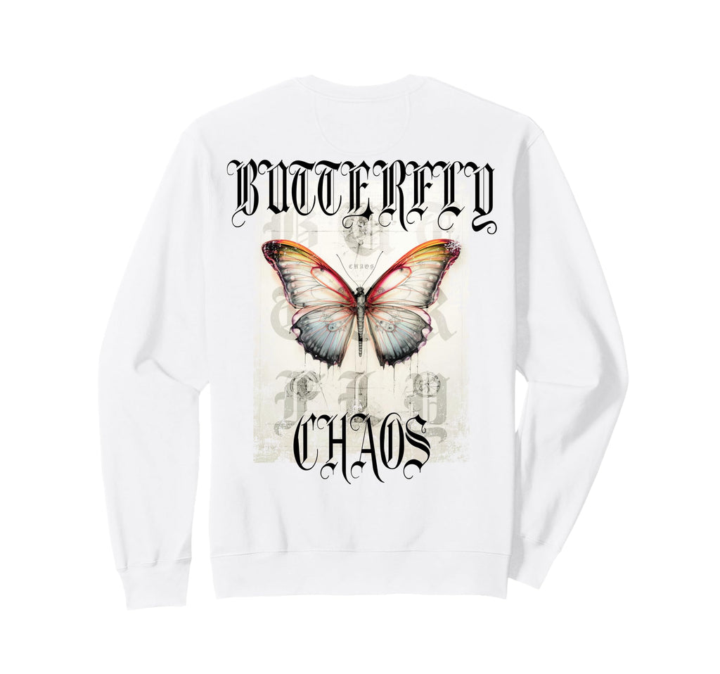Y2K Back Streetwear Butterfly Sweatshirt - Minimalist Print for Adults - T-Shirt, Sweatshirt, Hoodie
