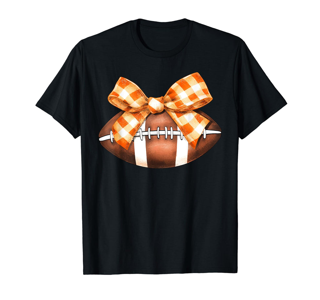 Football Autumn Fall Orange Checkered T-Shirt - Graphic Print Unisex - T-Shirt, Sweatshirt, Hoodie